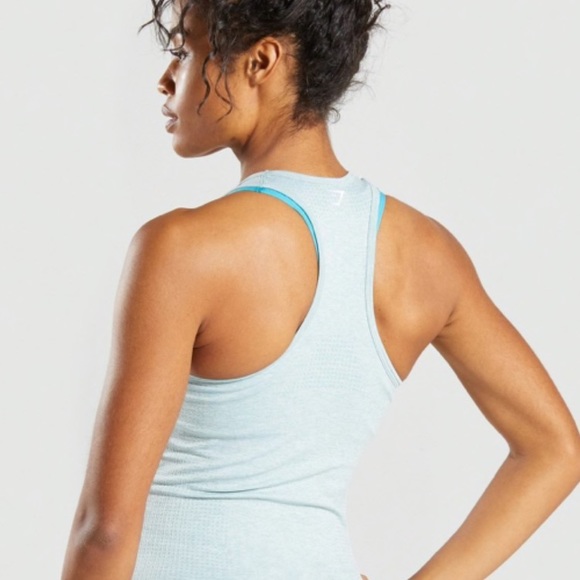 Mint gymshark marl tank top - Picture 2 of 4